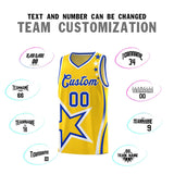 Custom Gold Shoulder Stars Graffiti Pattern Sets Basketball Jersey