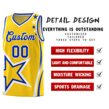 Custom Gold Shoulder Stars Graffiti Pattern Sets Basketball Jersey