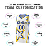 Custom White Shoulder Stars Graffiti Pattern Sets Basketball Jersey