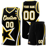 Custom Black Shoulder Stars Graffiti Pattern Sets Basketball Jersey