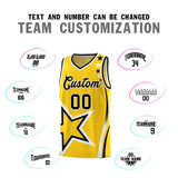 Custom Gold Shoulder Stars Graffiti Pattern Sets Basketball Jersey