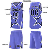 Custom Purple Shoulder Stars Graffiti Pattern Sets Basketball Jersey