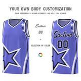 Custom Purple Shoulder Stars Graffiti Pattern Sets Basketball Jersey