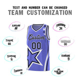Custom Purple Shoulder Stars Graffiti Pattern Sets Basketball Jersey