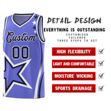 Custom Purple Shoulder Stars Graffiti Pattern Sets Basketball Jersey