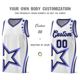 Custom White Shoulder Stars Graffiti Pattern Sets Basketball Jersey