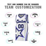 Custom White Shoulder Stars Graffiti Pattern Sets Basketball Jersey