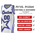 Custom White Shoulder Stars Graffiti Pattern Sets Basketball Jersey