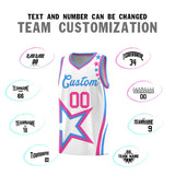 Custom White Shoulder Stars Graffiti Pattern Sets Basketball Jersey