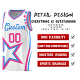 Custom White Shoulder Stars Graffiti Pattern Sets Basketball Jersey