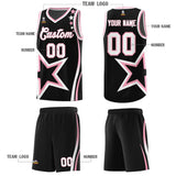 Custom Black Shoulder Stars Graffiti Pattern Sets Basketball Jersey
