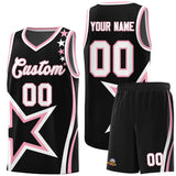 Custom Black Shoulder Stars Graffiti Pattern Sets Basketball Jersey