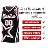 Custom Black Shoulder Stars Graffiti Pattern Sets Basketball Jersey