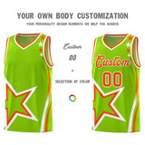 Custom Neon Green Shoulder Stars Graffiti Pattern Sets Basketball Jersey