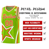 Custom Neon Green Shoulder Stars Graffiti Pattern Sets Basketball Jersey
