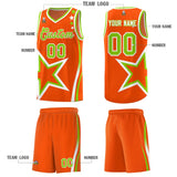 Custom Orange Shoulder Stars Graffiti Pattern Sets Basketball Jersey