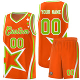 Custom Orange Shoulder Stars Graffiti Pattern Sets Basketball Jersey
