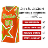 Custom Orange Shoulder Stars Graffiti Pattern Sets Basketball Jersey