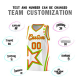 Custom White Shoulder Stars Graffiti Pattern Sets Basketball Jersey