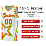 Custom White Shoulder Stars Graffiti Pattern Sets Basketball Jersey