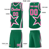 Custom Kelly Green Shoulder Stars Graffiti Pattern Sets Basketball Jersey