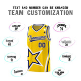 Custom Gold Shoulder Stars Graffiti Pattern Sets Basketball Jersey