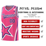 Custom Pink Shoulder Stars Graffiti Pattern Sets Basketball Jersey