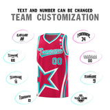 Custom Red Shoulder Stars Graffiti Pattern Sets Basketball Jersey