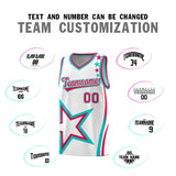 Custom White Shoulder Stars Graffiti Pattern Sets Basketball Jersey