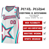 Custom White Shoulder Stars Graffiti Pattern Sets Basketball Jersey