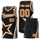 Custom Black Shoulder Stars Graffiti Pattern Sets Basketball Jersey