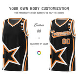 Custom Black Shoulder Stars Graffiti Pattern Sets Basketball Jersey