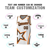 Custom White Shoulder Stars Graffiti Pattern Sets Basketball Jersey