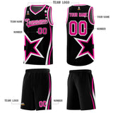 Custom Black Shoulder Stars Graffiti Pattern Sets Basketball Jersey