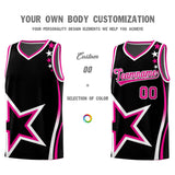 Custom Black Shoulder Stars Graffiti Pattern Sets Basketball Jersey