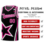 Custom Black Shoulder Stars Graffiti Pattern Sets Basketball Jersey