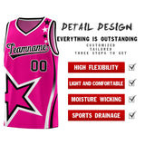 Custom Pink Shoulder Stars Graffiti Pattern Sets Basketball Jersey