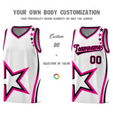 Custom White Shoulder Stars Graffiti Pattern Sets Basketball Jersey