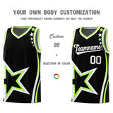 Custom Black Shoulder Stars Graffiti Pattern Sets Basketball Jersey