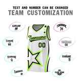 Custom White Shoulder Stars Graffiti Pattern Sets Basketball Jersey