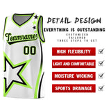 Custom White Shoulder Stars Graffiti Pattern Sets Basketball Jersey