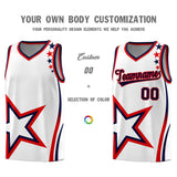 Custom White Shoulder Stars Graffiti Pattern Sets Basketball Jersey