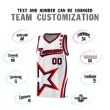 Custom White Shoulder Stars Graffiti Pattern Sets Basketball Jersey