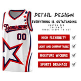 Custom White Shoulder Stars Graffiti Pattern Sets Basketball Jersey