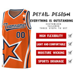 Custom Gold Orange Shoulder Stars Graffiti Pattern Sets Basketball Jersey