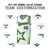 Custom White Shoulder Stars Graffiti Pattern Sets Basketball Jersey
