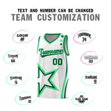 Custom White Shoulder Stars Graffiti Pattern Sets Basketball Jersey