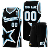 Custom Black Shoulder Stars Graffiti Pattern Sets Basketball Jersey