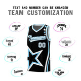 Custom Black Shoulder Stars Graffiti Pattern Sets Basketball Jersey