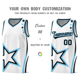 Custom White Shoulder Stars Graffiti Pattern Sets Basketball Jersey